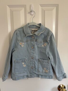 OshKosh B'gosh Light Blue Denim Jacket with Embroidered Flowers
